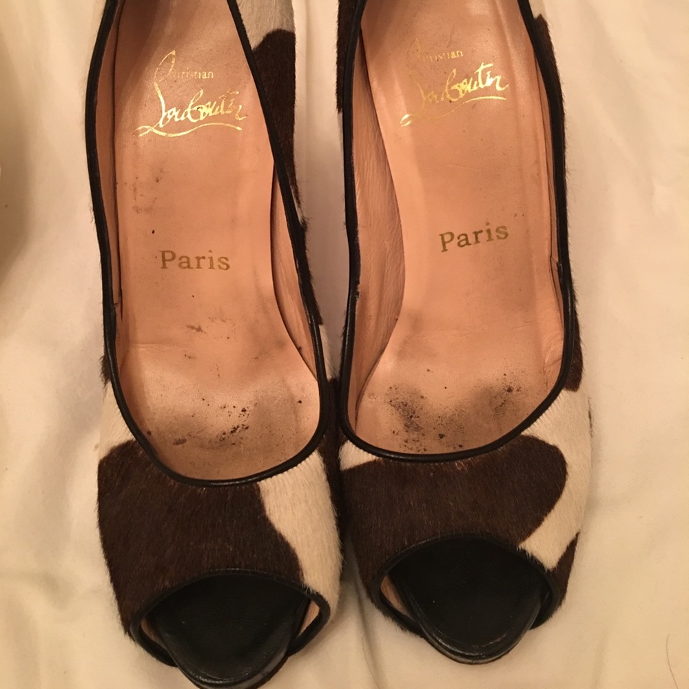 Final price Christian Louboutin pony hair heels